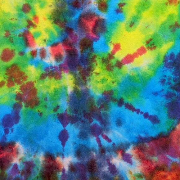 Bright V-Neck Double Dye Tie-Dye Design Tee - Picture 3 of 4